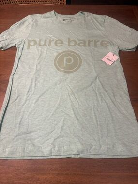 Very cute! Pure Barre unisex Mint Green Short Sleeve Logo Tee